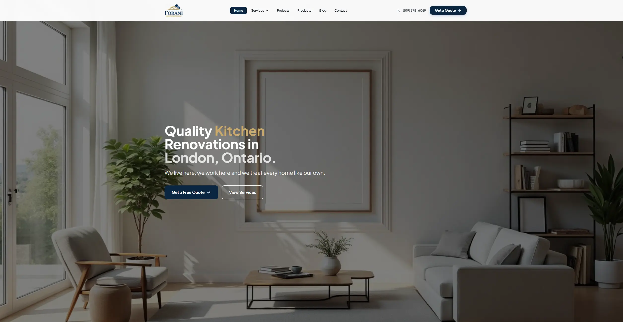Forani Renovations website